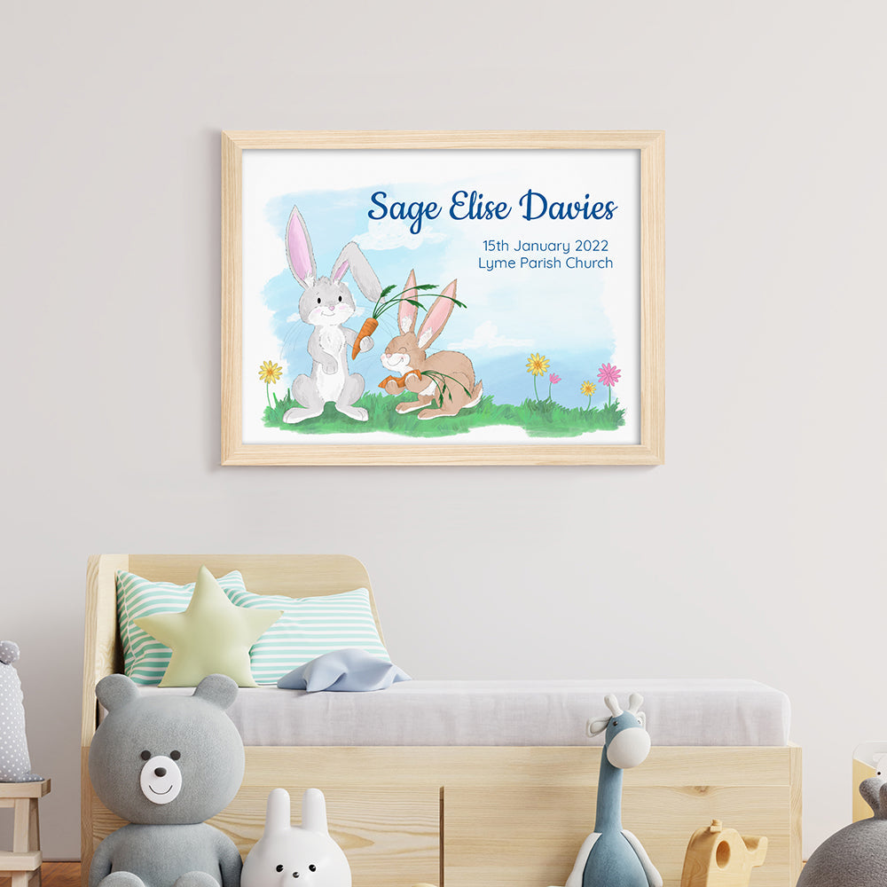Personalised Personalised Spring Bunny Framed Print