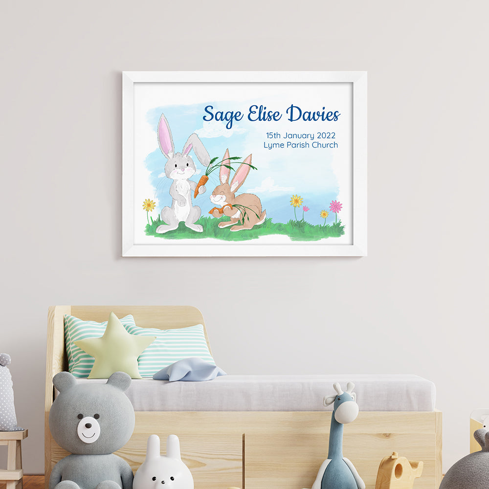 Personalised Personalised Spring Bunny Framed Print