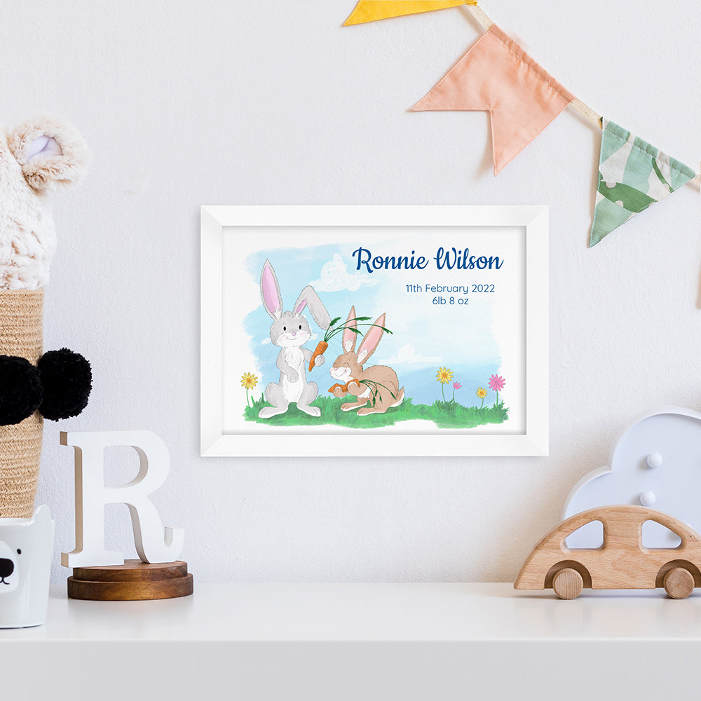 Personalised Personalised Spring Bunny Framed Print