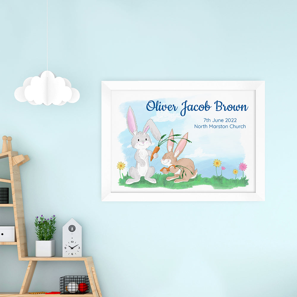 Personalised Personalised Spring Bunny Framed Print