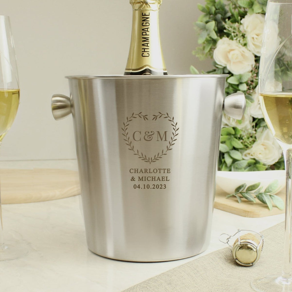 Personalised Stainless Steel Ice Bucket - Great For Anniversaries, Weddings & Special Moments