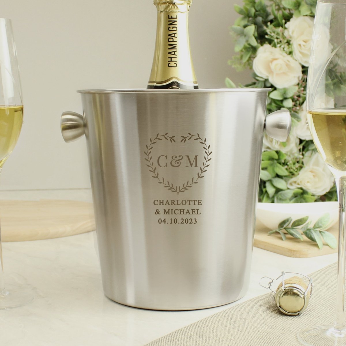 Personalised Stainless Steel Ice Bucket - Great For Anniversaries, Weddings & Special Moments