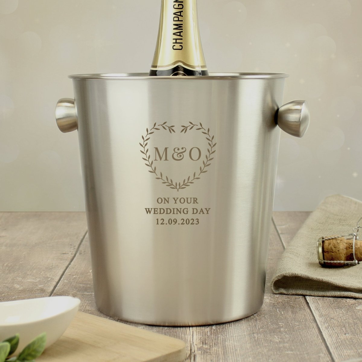 Personalised Stainless Steel Ice Bucket - Great For Anniversaries, Weddings & Special Moments