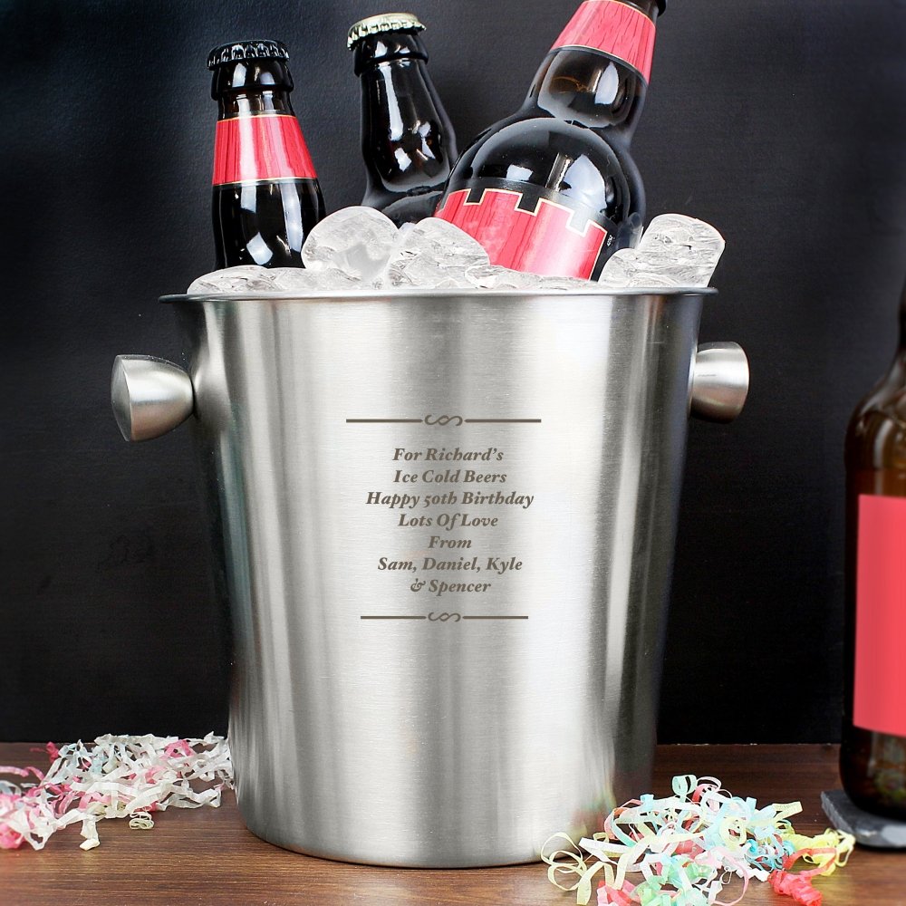 Personalised Stainless Steel Ice Bucket