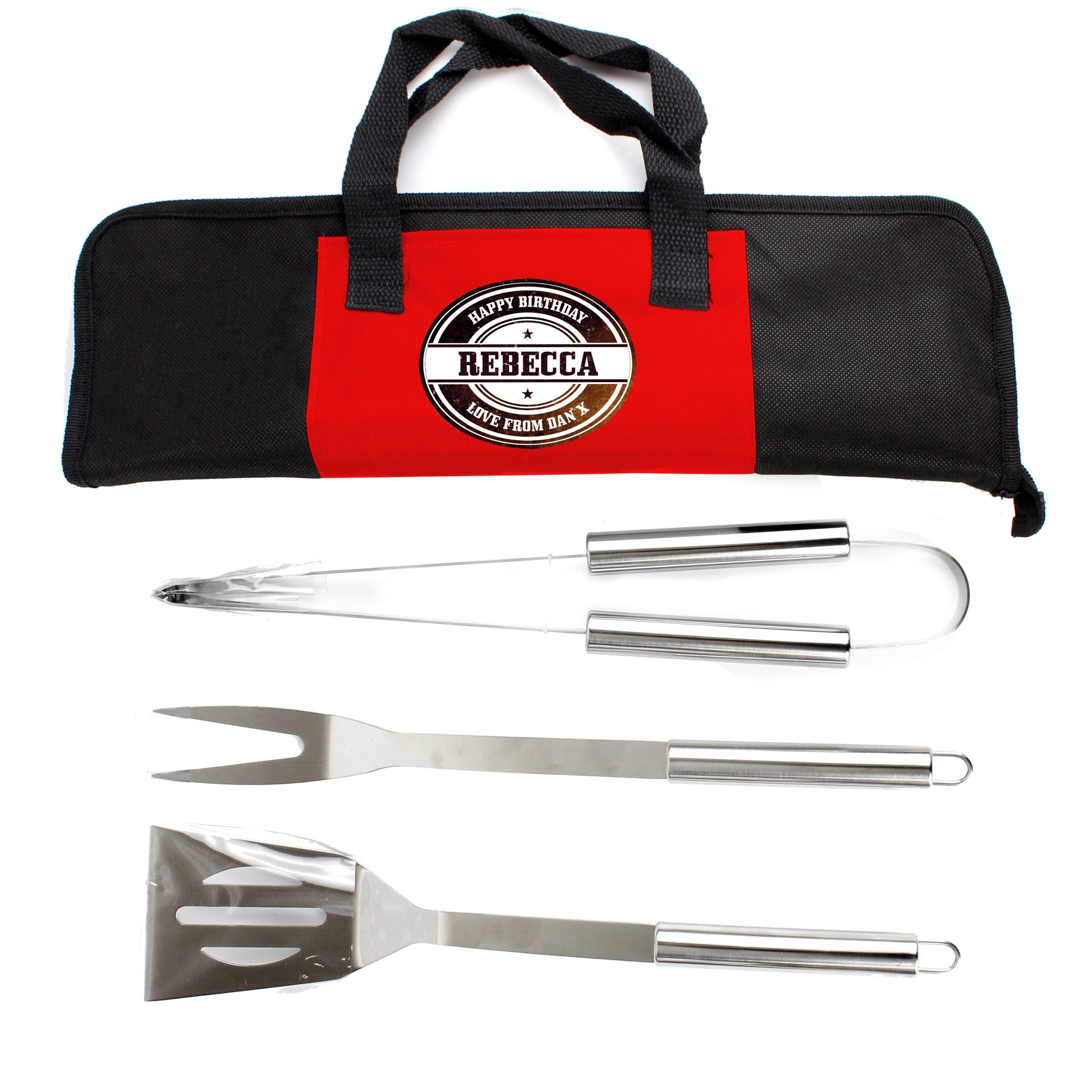 Personalised Stamp Stainless Steel Bbq Kit