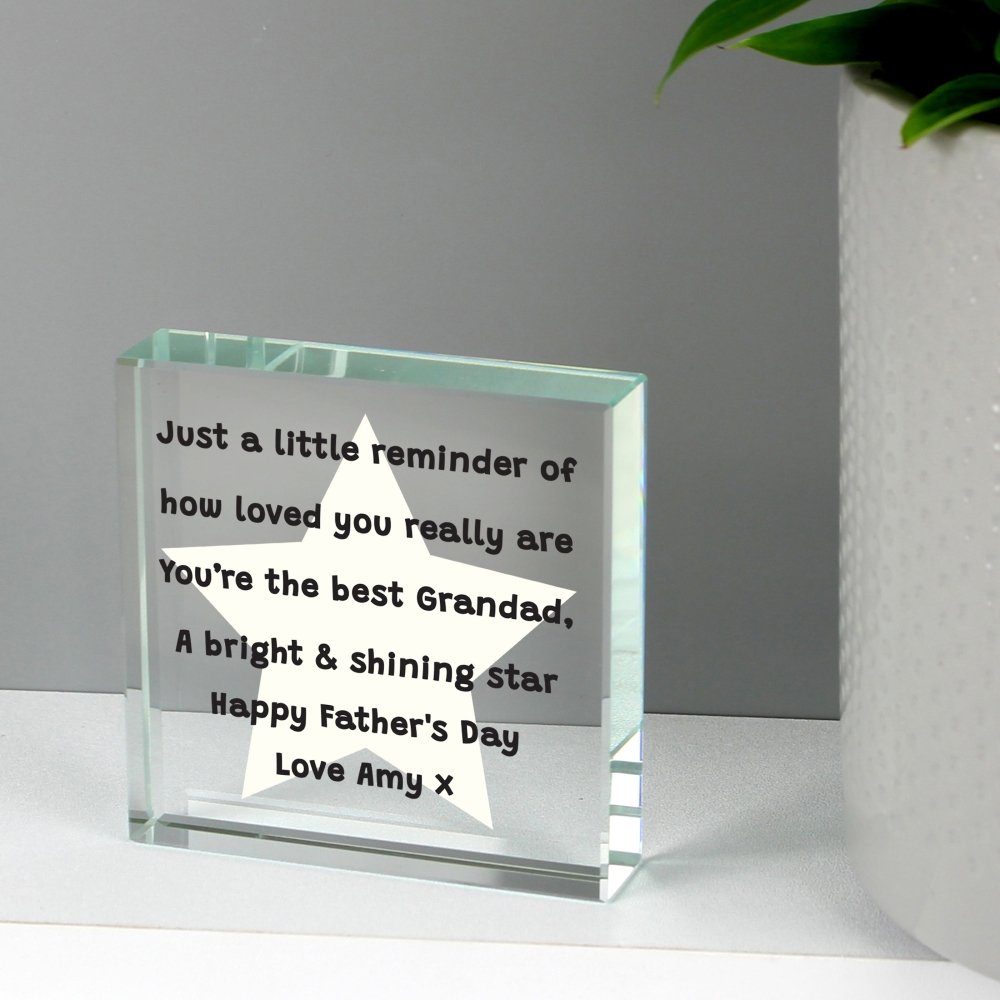 Personalised Star Poem Crystal Token