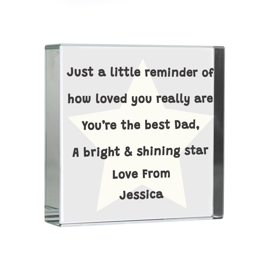 Personalised Star Poem Crystal Token