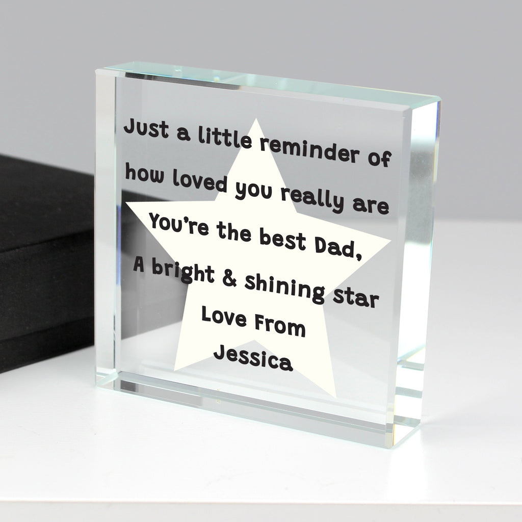 Personalised Star Poem Large Crystal Token