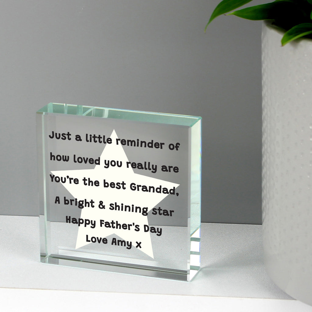 Personalised Star Poem Large Crystal Token