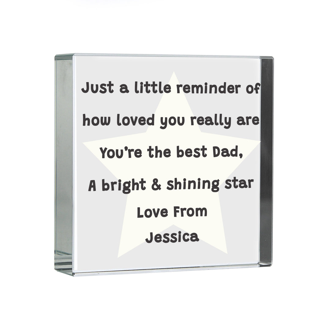 Personalised Star Poem Large Crystal Token