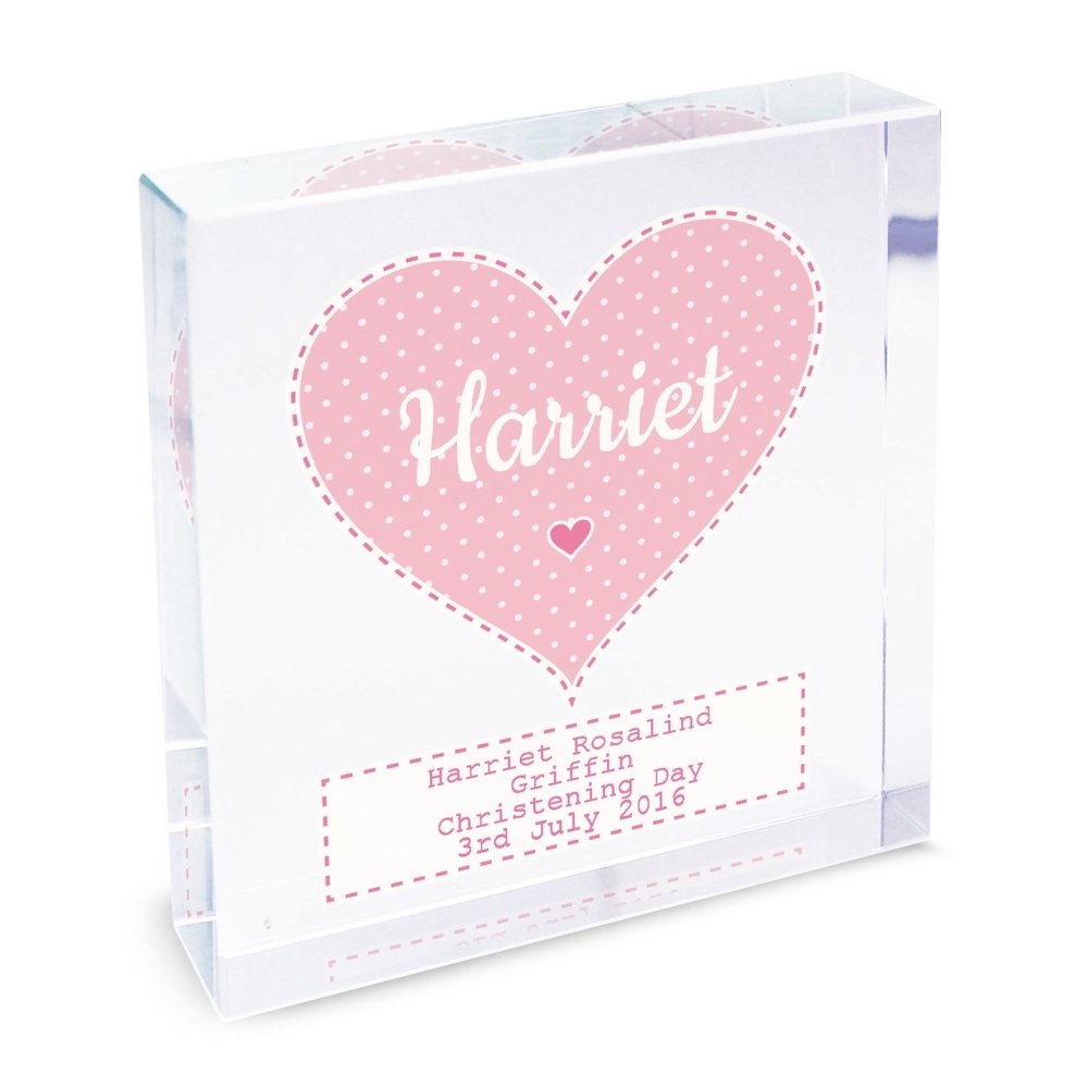 Personalised Stitch & Dot Baby Girl Crystal Token