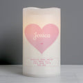 Personalised Stitch & Dot Baby Girl Nightlight LED Candle