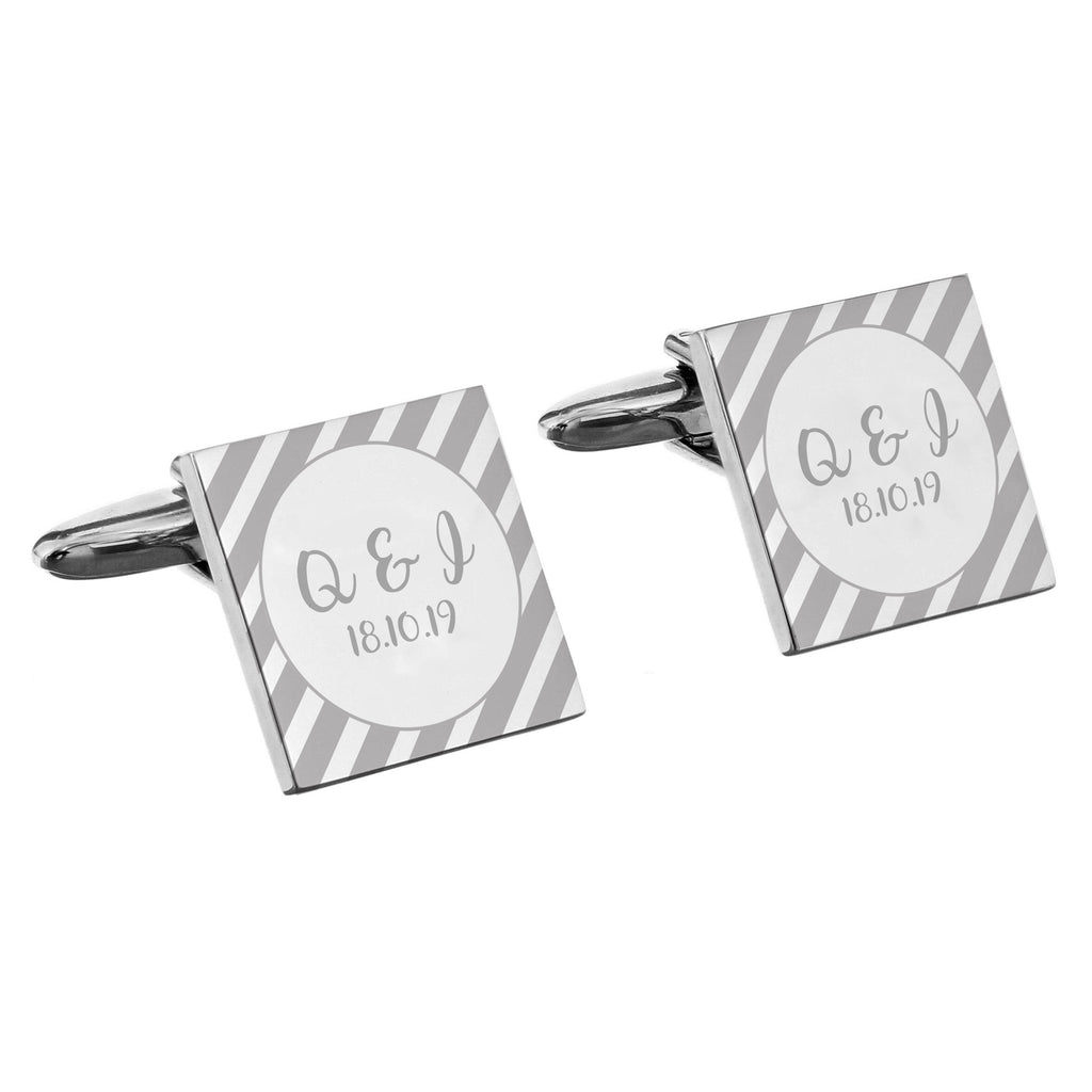 Personalised Stripes Square Cufflinks