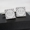 Personalised Stripes Square Cufflinks