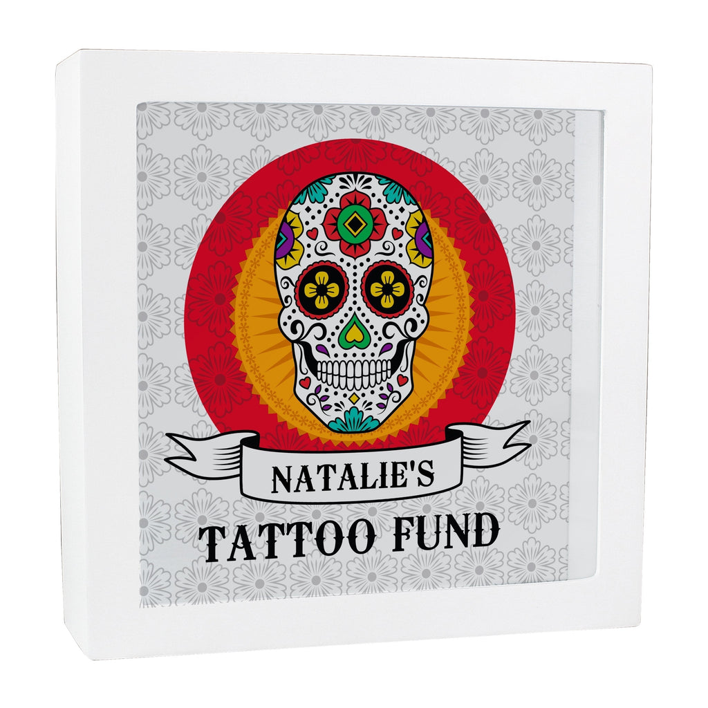 Personalised Sugar Skull Tattoo Fund And Keepsake Box
