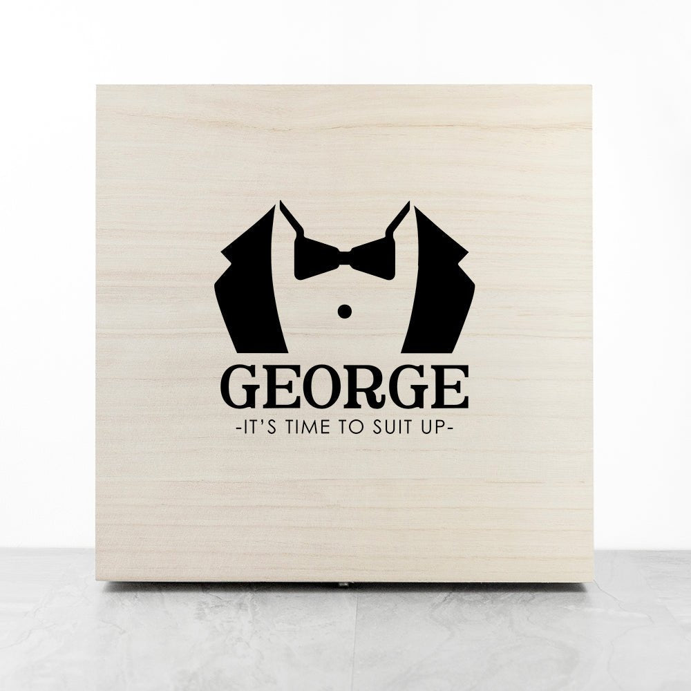 Personalised Suit Up Wedding Box
