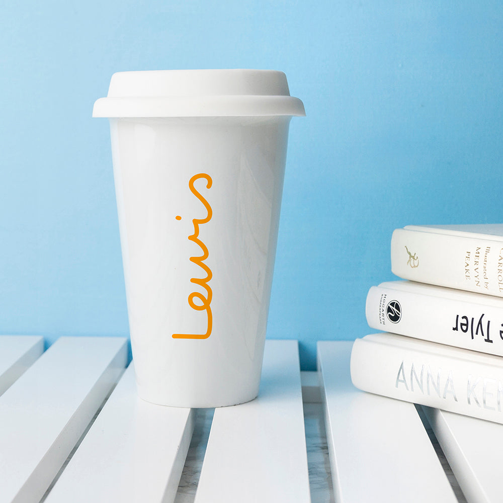 Personalised Personalised Summer Style Ceramic Travel Mug - Yellow