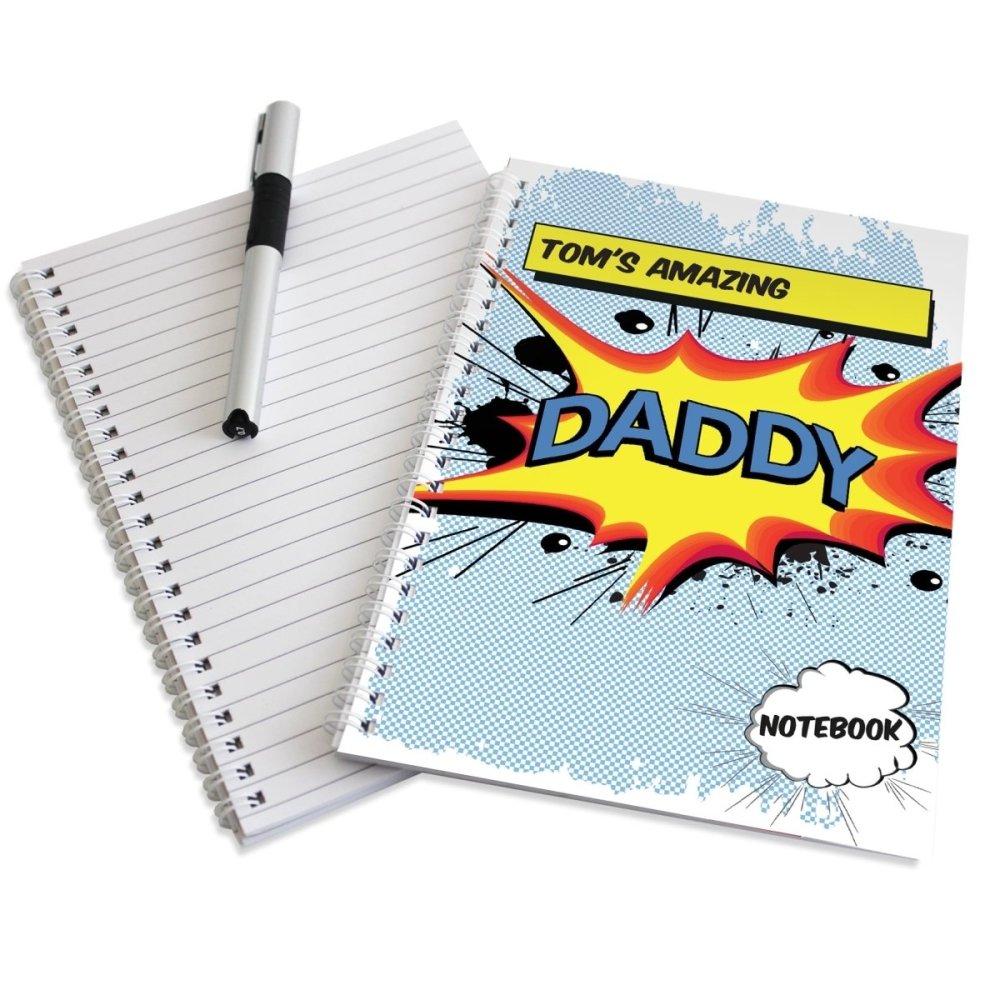 Personalised Super Hero Comic Book Themed A5 Notebook