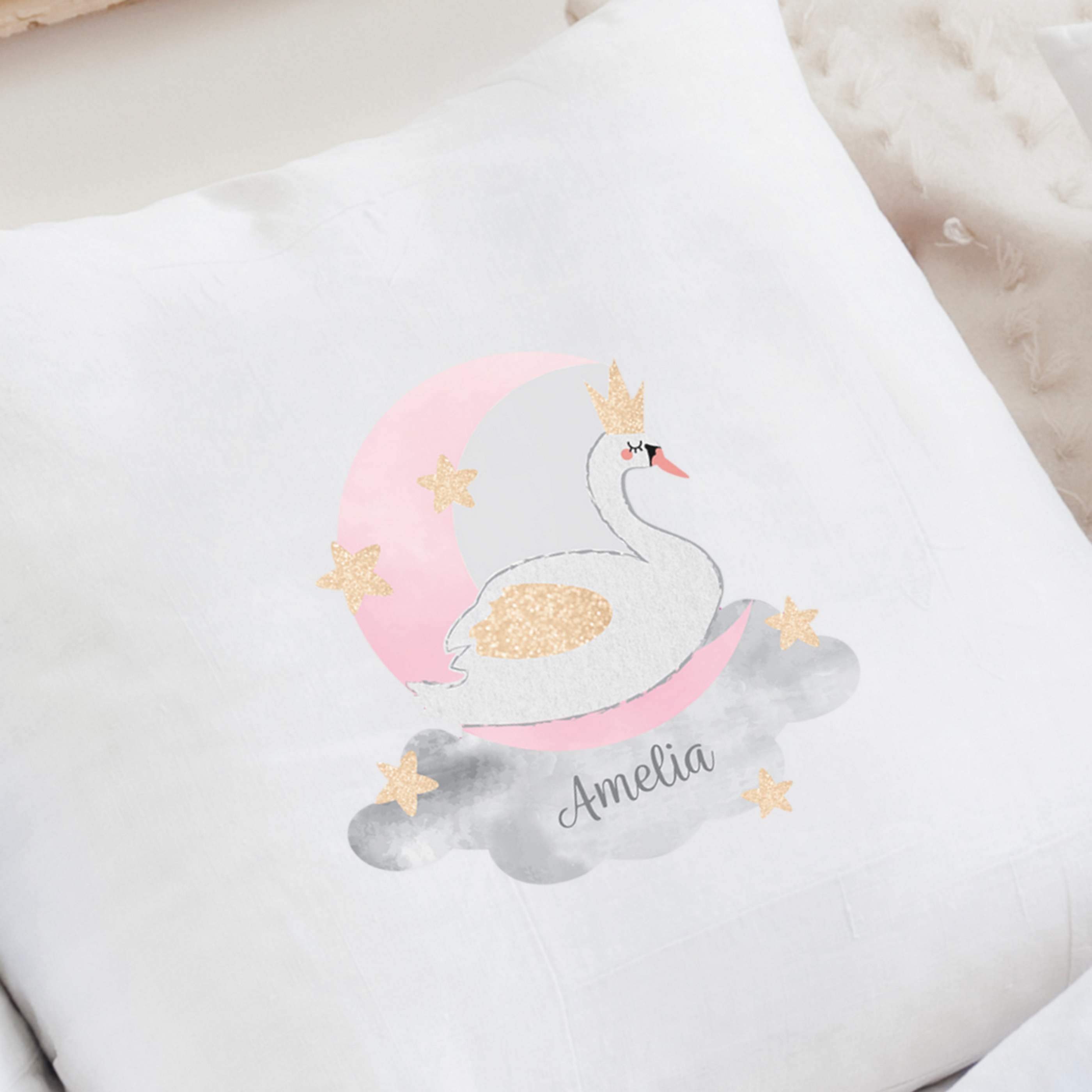 Personalised Swan Lake Cushion Cover