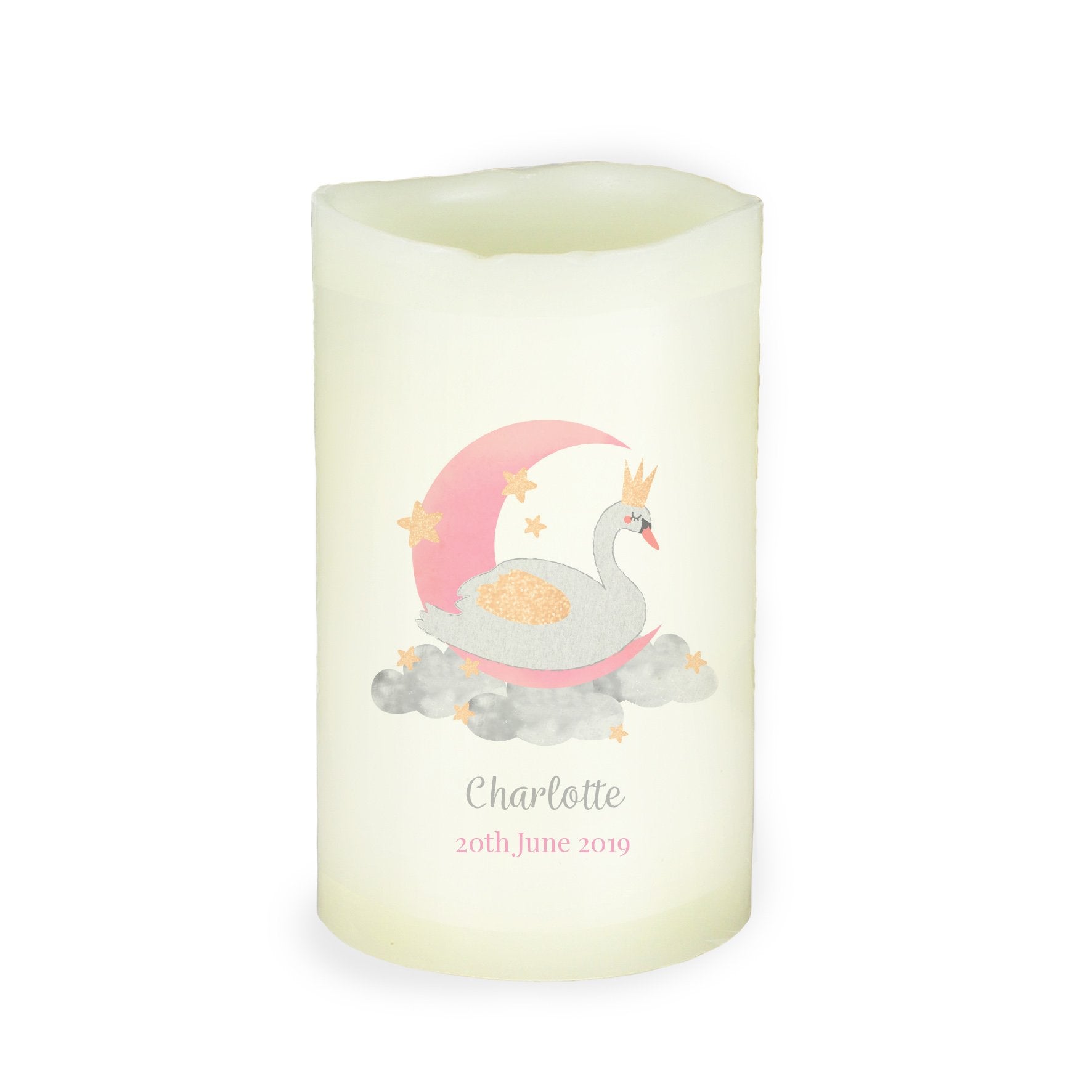 Personalised Swan Lake LED Candle