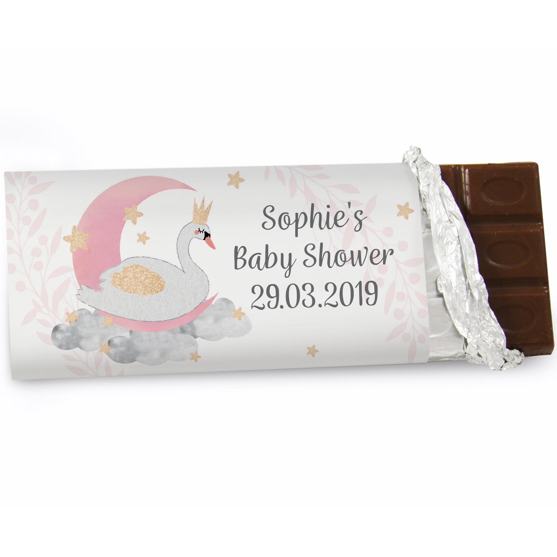 Personalised Swan Lake Milk Chocolate Bar