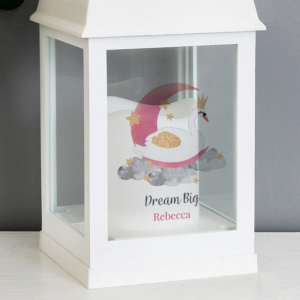 Personalised Swan Lake White Lantern