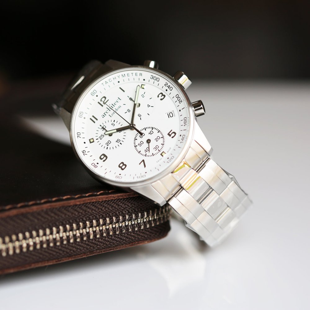 Personalised Swiss Made Men's Watch, Architect Handcrafted, Endeavour, Water Resistant, Handwriting Engraved