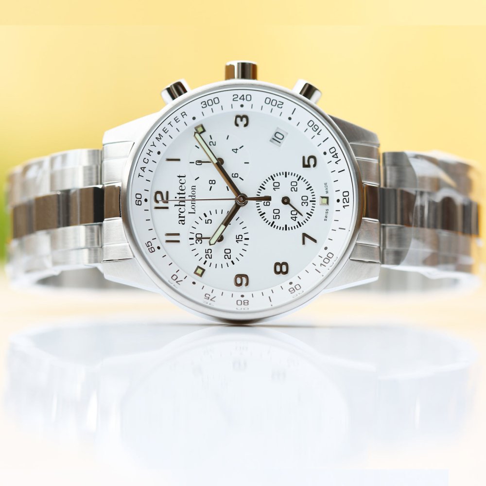 Personalised Swiss Made Men's Watch, Architect Handcrafted, Endeavour, Water Resistant, Handwriting Engraved
