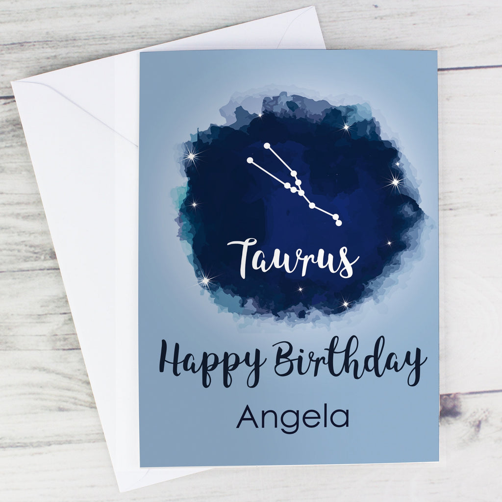 Personalised Taurus Zodiac Star Sign Card (April 20th - May 20th)