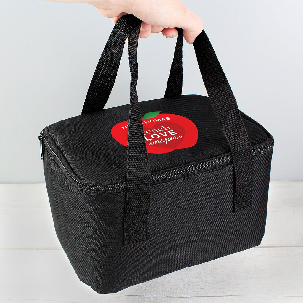 Personalised Teachers Apple Black Lunch Bag