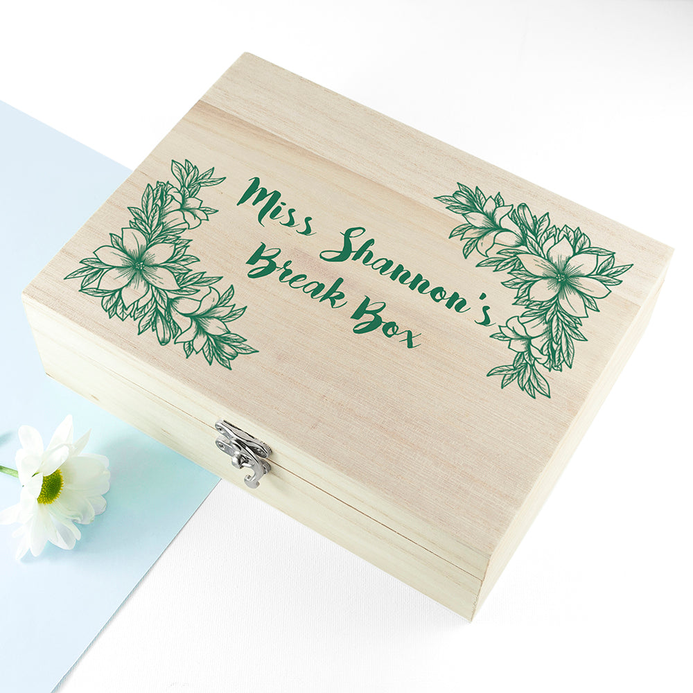 Personalised Teacher's Tea Break Box Stripes Design