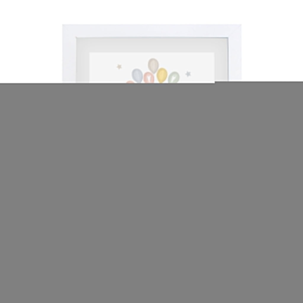 Personalised Teddy & Balloons A4 White Framed Print