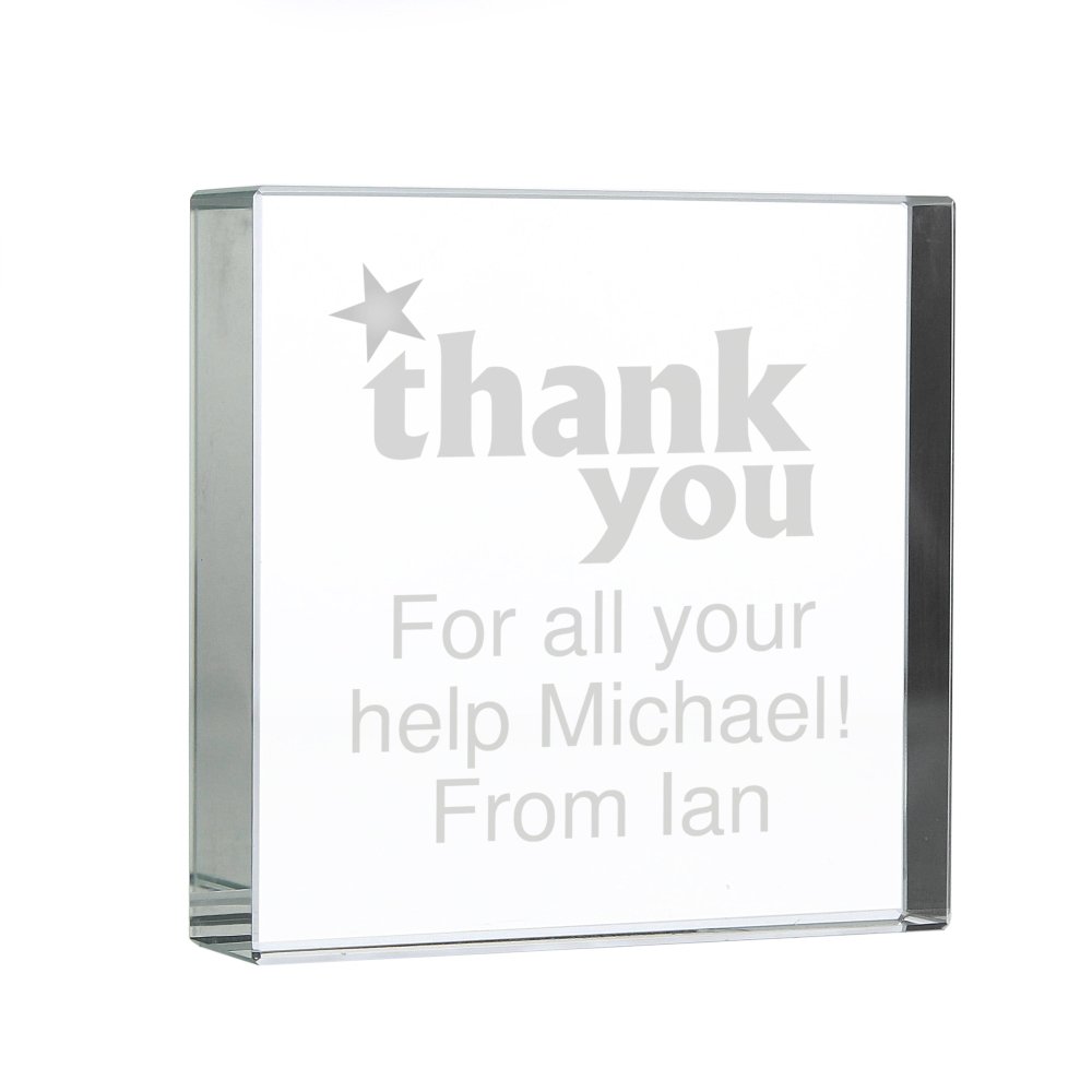 Personalised Thank You Crystal Token