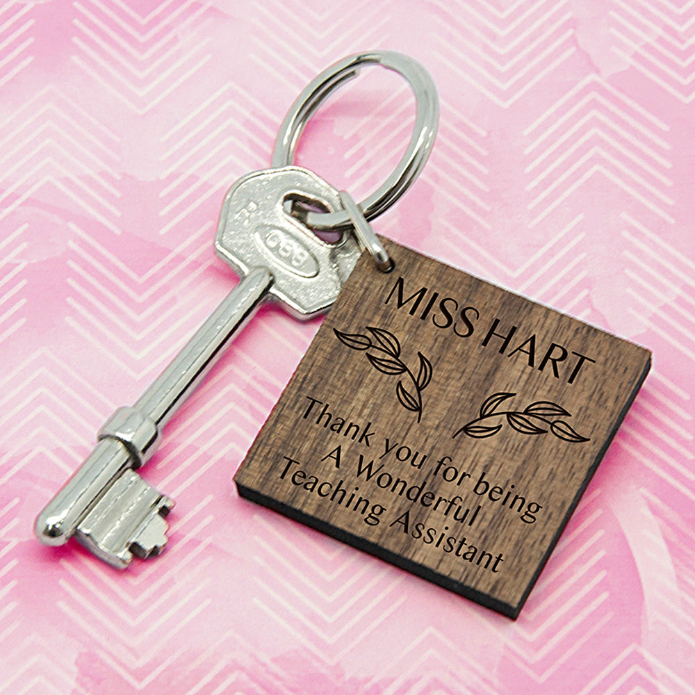 Personalised Personalised Thank You Keyring For Teaching Assistant