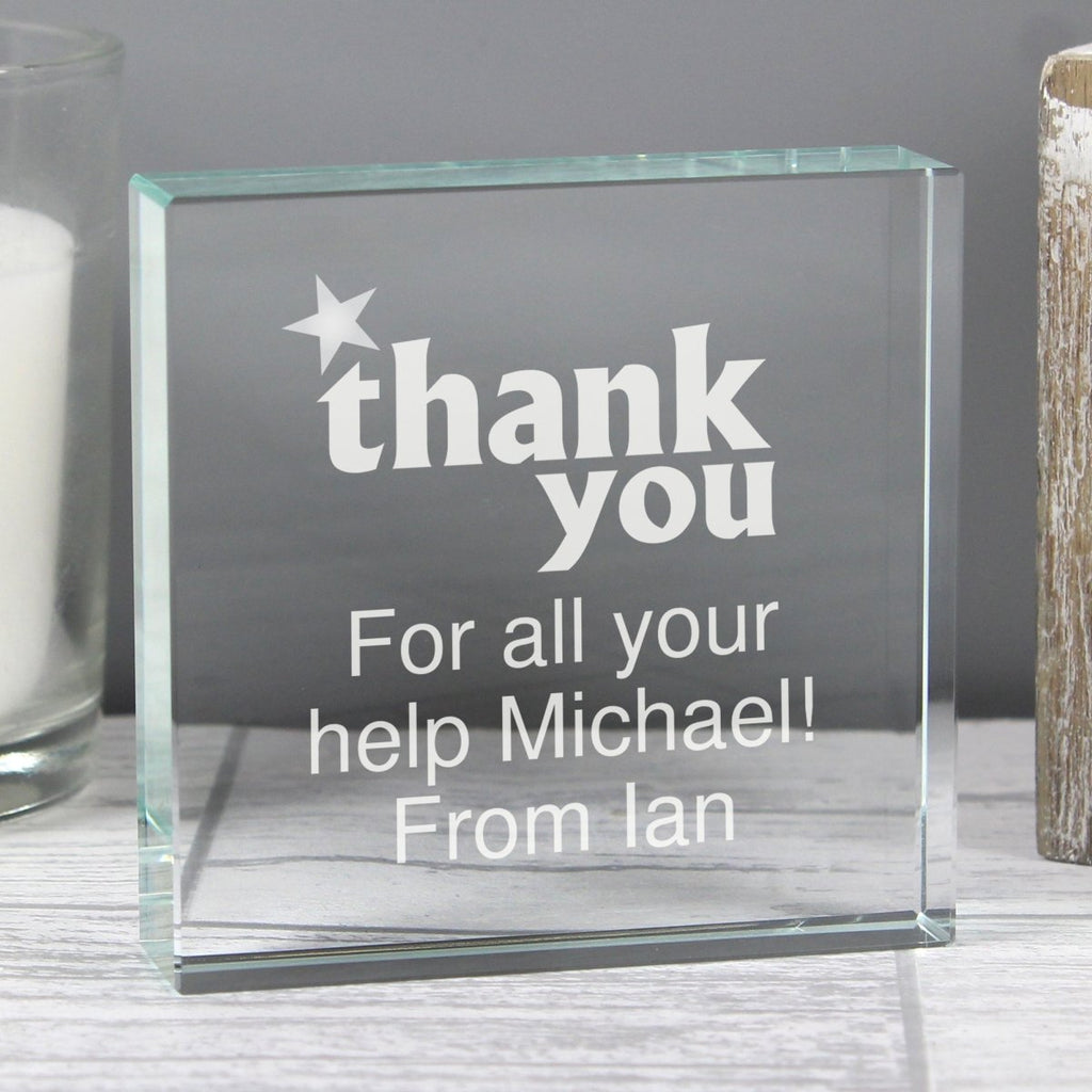 Personalised Thank You Large Crystal Token