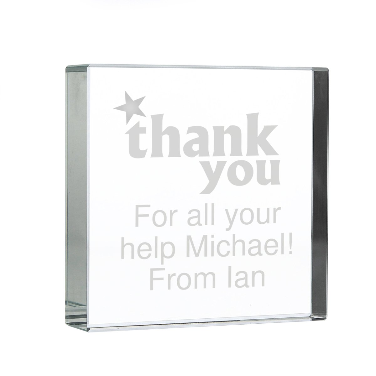 Personalised Thank You Large Crystal Token
