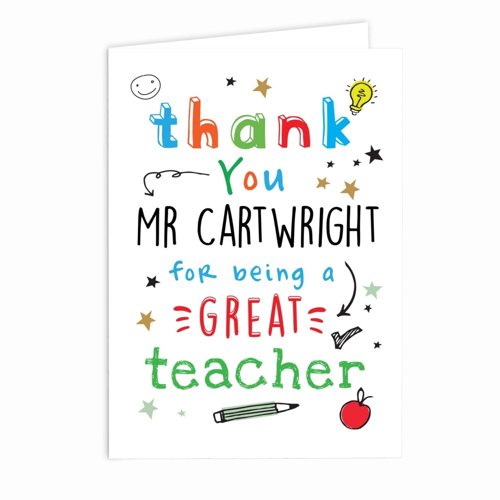 Personalised Thank You Teacher Card