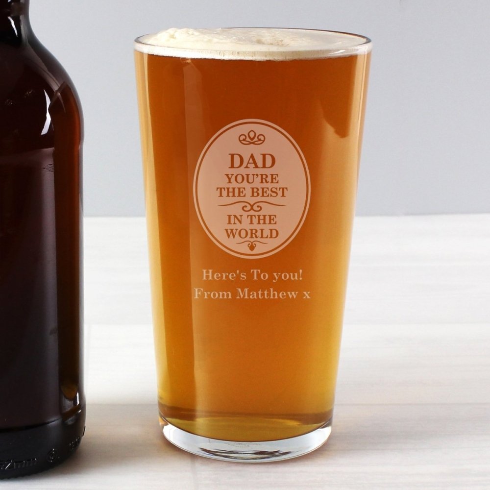 Personalised The Best In The World Pint Glass