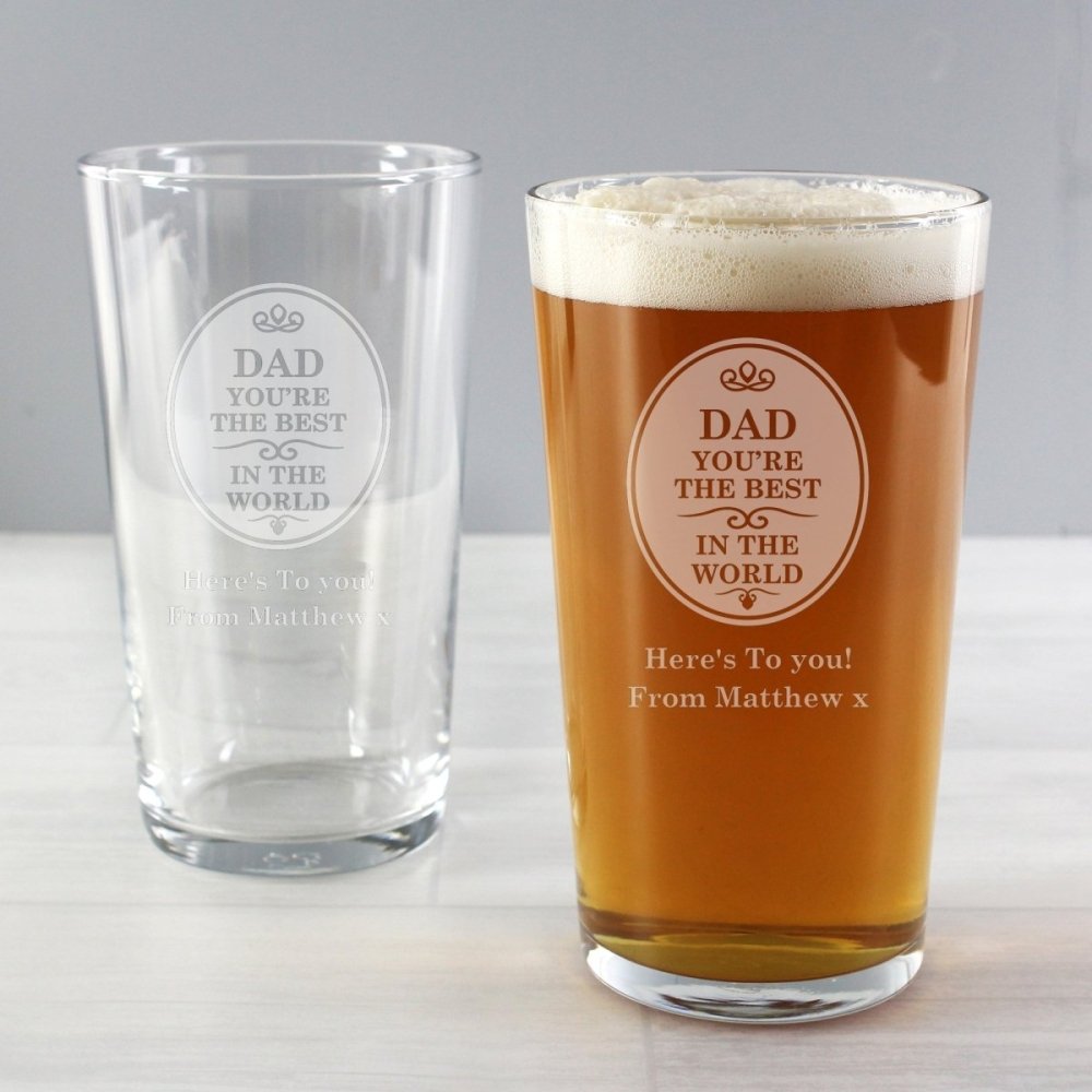 Personalised The Best In The World Pint Glass