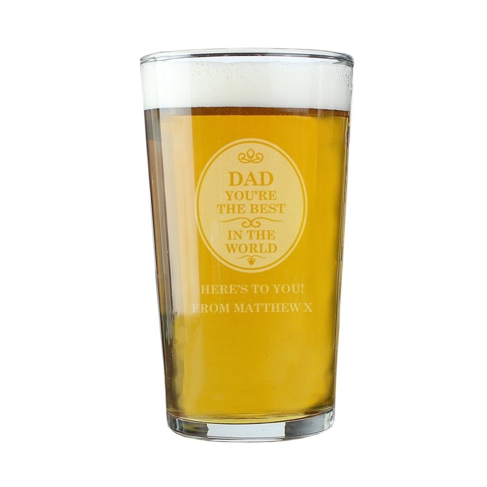 Personalised The Best In The World Pint Glass