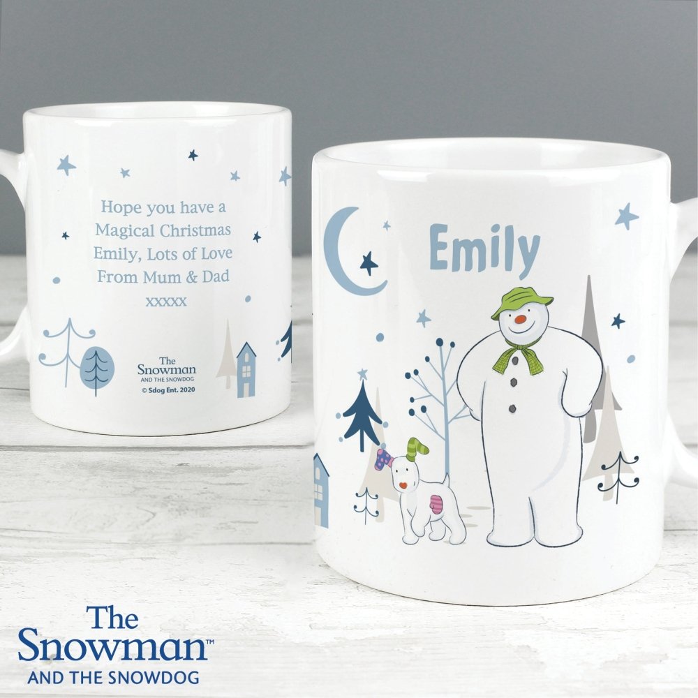 Personalised The Snowman And The Snowdog Mug