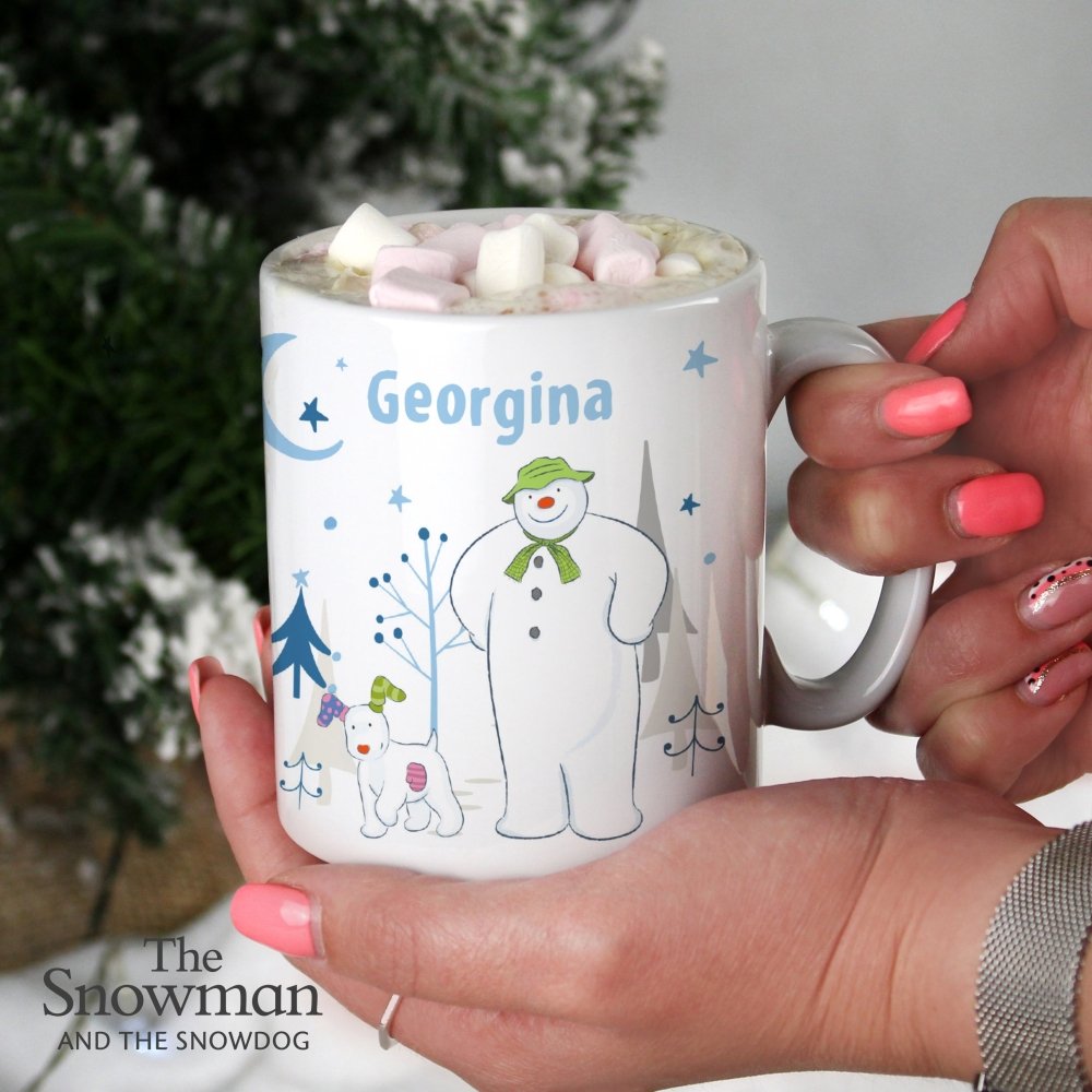 Personalised The Snowman And The Snowdog Mug