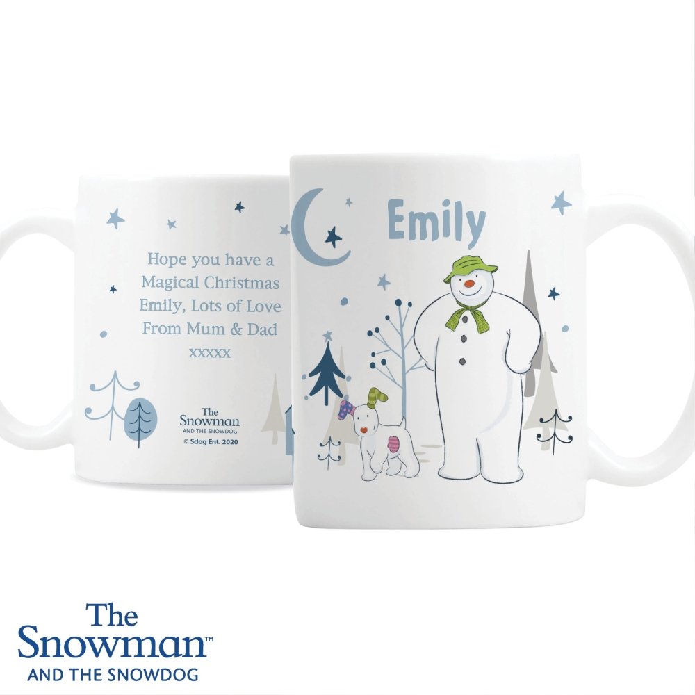 Personalised The Snowman And The Snowdog Mug