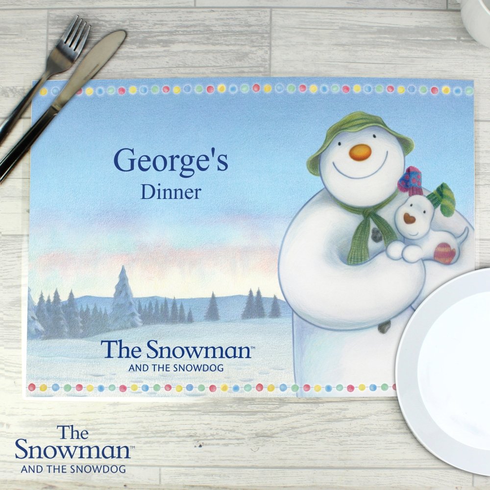 Personalised The Snowman And The Snowdog Placemat