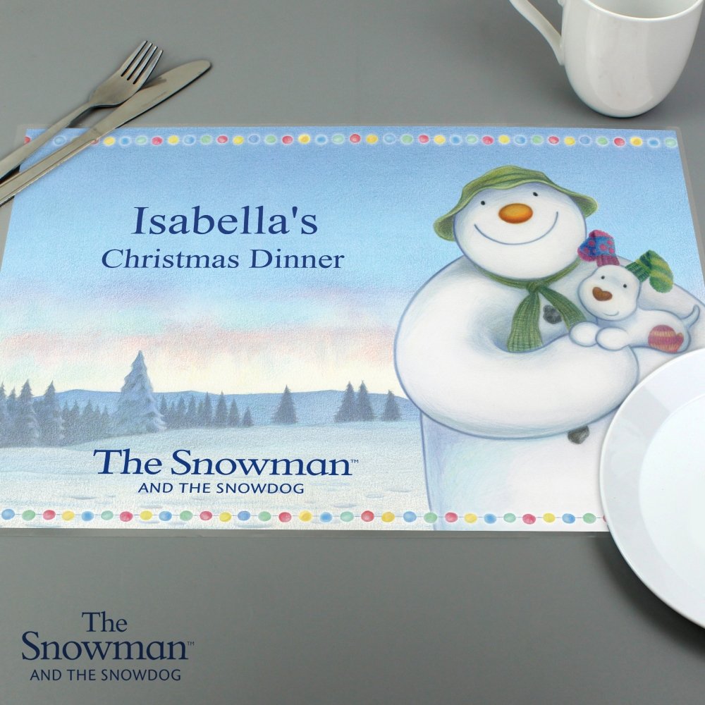 Personalised The Snowman And The Snowdog Placemat