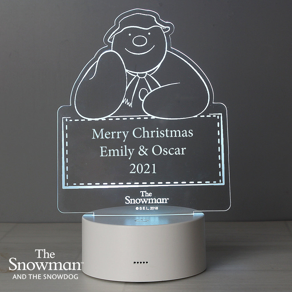 Personalised The Snowman LED Colour Changing Decoration & Night Light