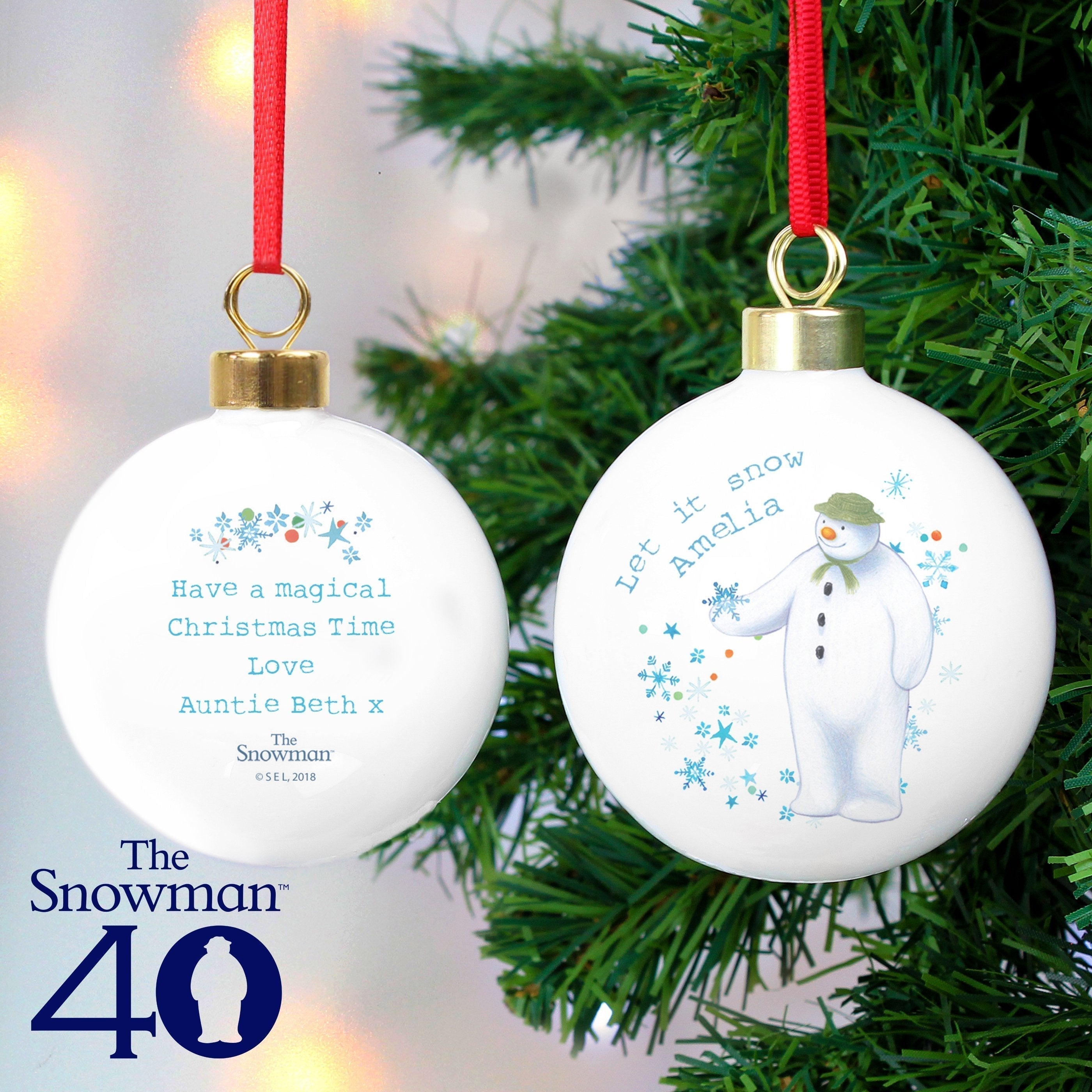 Personalised The Snowman Let It Snow Bauble