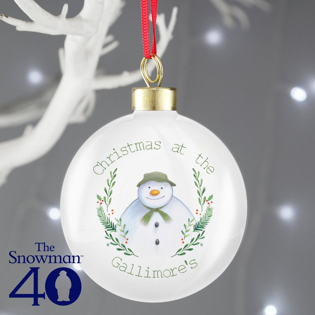 Personalised The Snowman Winter Garden Bauble