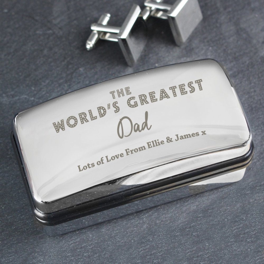 Personalised 'the World's Greatest' Cufflink Box