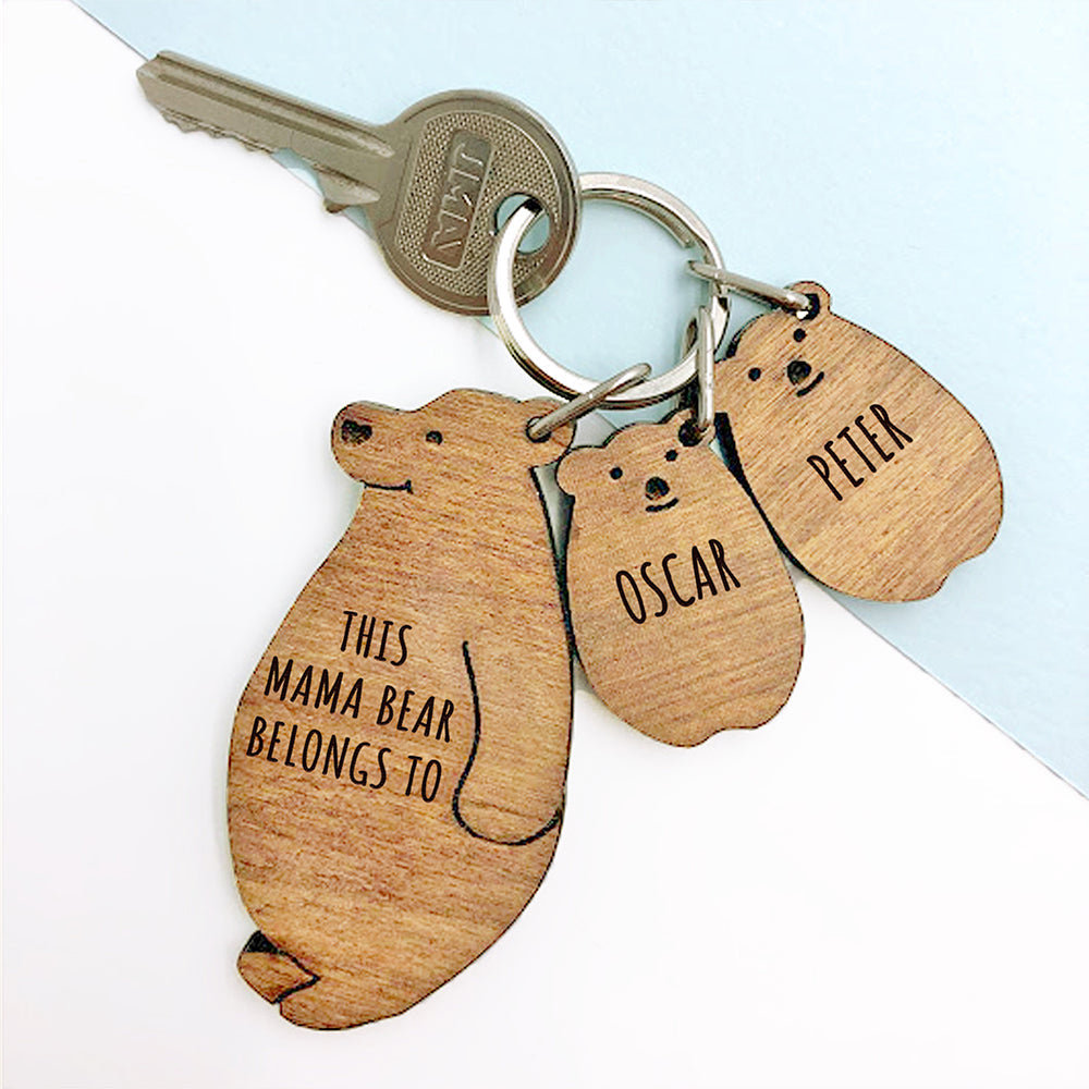 Personalised Personalised This Mama Bear Belongs To Keyring Set